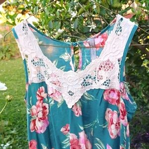 Mind Code floral eyelet sleeveless